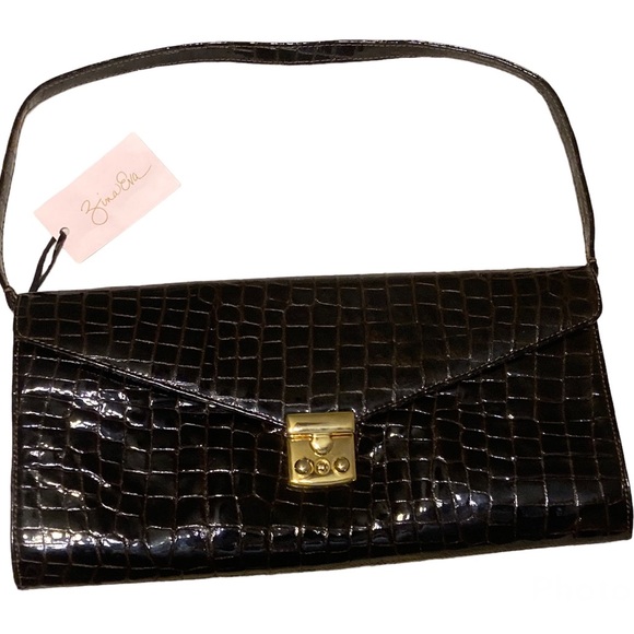 Zina Eva Handbags - Zina Eva Vintage Crocodile Handbag Locking Clasp